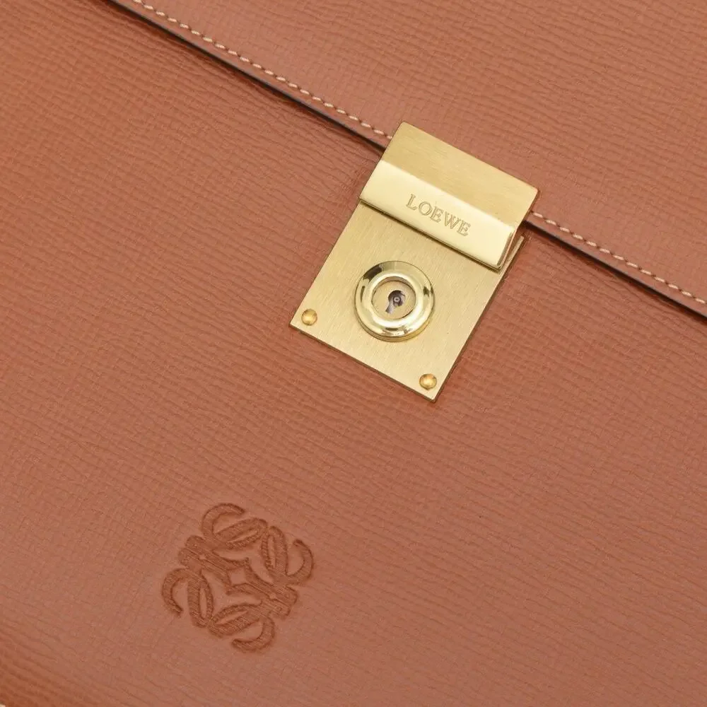 LOEWE Anagram Embossing Leather Clutch Bag Brown 13-15” Laptop Case Sleeve